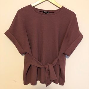 EXPRESS rolled sleeve tie shirt